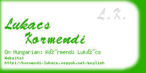lukacs kormendi business card